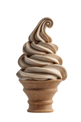 Chocolate Ice Cream Cone Against Black Background