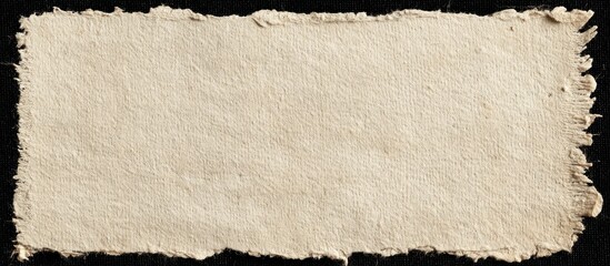 Rectangular rough-edged paper, ivory texture, against a solid black background