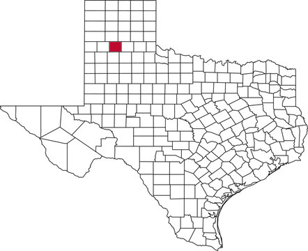 A vector map of Texas highlighting Swisher County. Ideal for geographical studies, regional reports, and data visualization projects.

