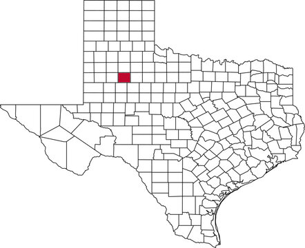 A vector map of Texas highlighting Garza County. Ideal for geographical studies, regional reports, and data visualization projects.

