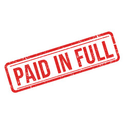 A red rectangular stamp displaying the text paid in full clearly