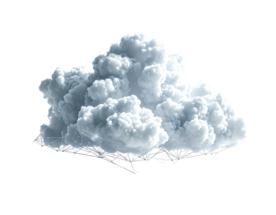 Isolated, detailed cumulonimbus cloud against black background
