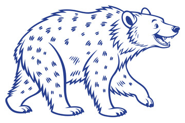 Smiling Brown Bear Walking on a White Background Design Icon