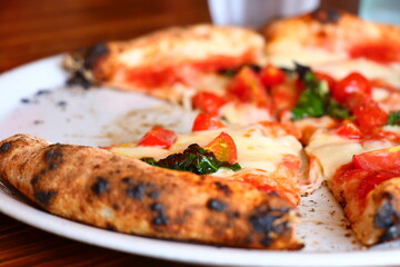Fresh baked pizza with tomato and cheese｜トマトとチーズの焼き立てピザ