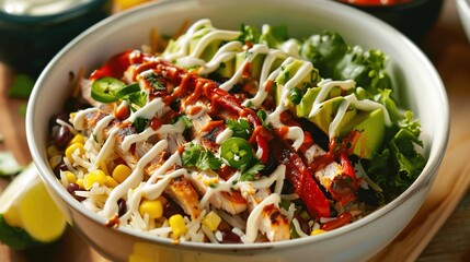 Easy Homemade Burrito Bowl Recipes: Layer with Seasoned Rice, Grilled Chicken, Guacamole, and Salsa, Ready in 30 Minutes for a Quick, Healthy Lunch or Dinner