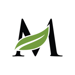 leaf letter logo initials	