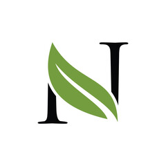 leaf letter logo initials	