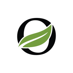 green leaf icon letter logo
