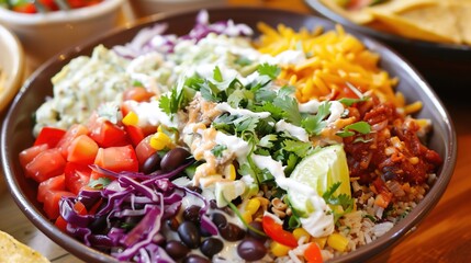 Easy Homemade Burrito Bowl Recipes: Layer with Seasoned Rice, Grilled Chicken, Guacamole, and Salsa, Ready in 30 Minutes for a Quick, Healthy Lunch or Dinner