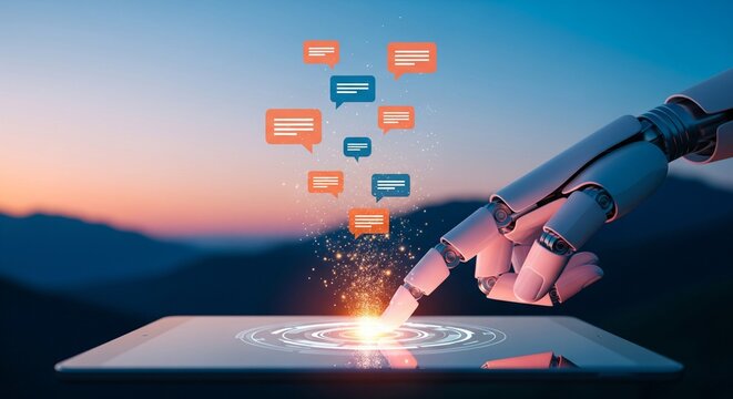 AI Chatbot and Social Media Concept