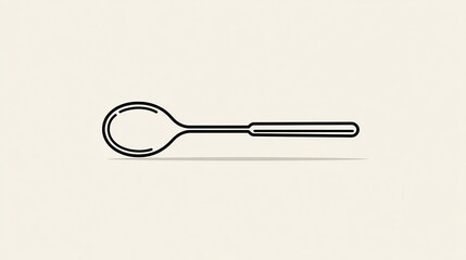 Simple line drawing of a long-handled spoon, cast shadow beneath, on a light beige background