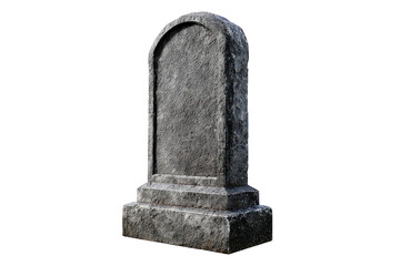 Gray Tombstone Against Black Background