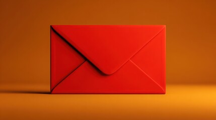 announcement. A stylized large red envelope against an abstract background, symbolizing communication. pitch deck slides.
