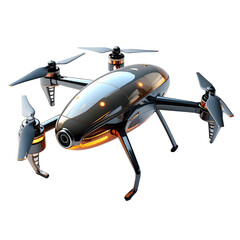 Futuristic drone, sleek design, hovering