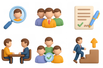 3d business concepts: teamwork, leadership, recruitment, and success