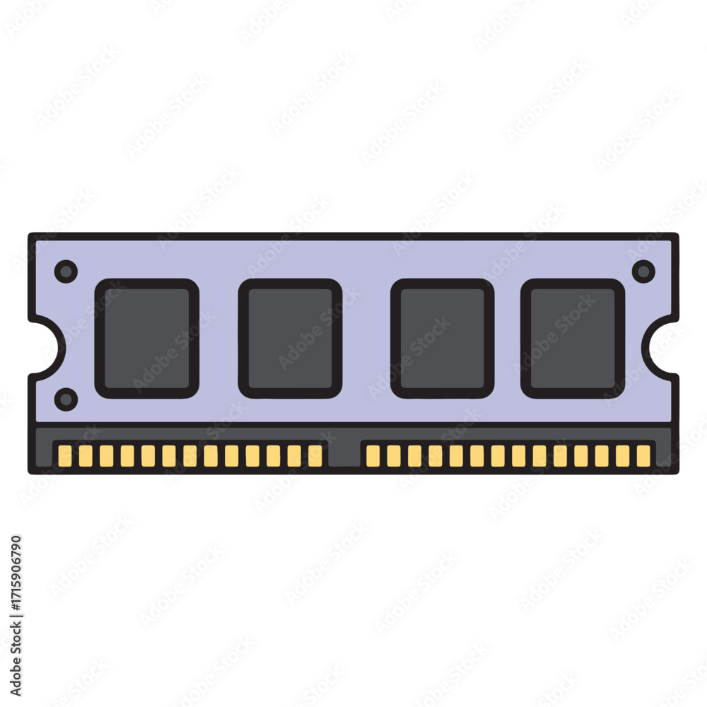 Wall mural computer memory ram module elements for pc systems