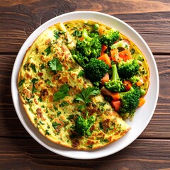 Savory breakfast omelet with vegetables