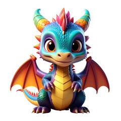 Cute, colorful dragon with vibrant hues (1)