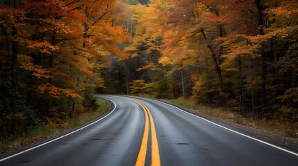 Obraz premium Straight Road Through Mountains 