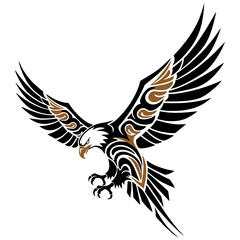 vector illustration of an eagle with batik motifs