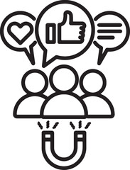 Social Network Community and Team Connection Icon