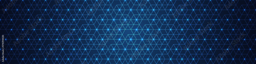 Wall mural abstract technology background with a seamless pattern of simple geometric shapes. stylish vector te