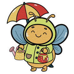 Happy Cute Bee Clipart 