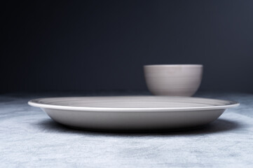 Minimalist Ceramic Plate and Bowl