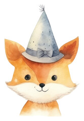 Obraz premium PNG Fox drawing sketch hat.