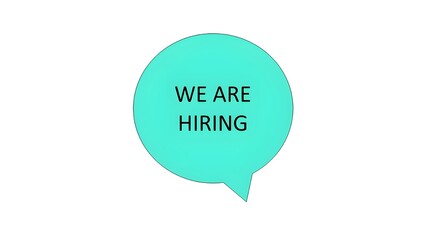 We Are Hiring” speech bubble button isolated on white background