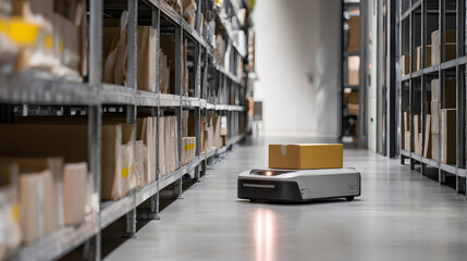 autonomous robot delivering parcels in smart facility