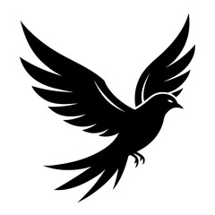 Silhouette of a Flying Bird – Free Vector Download