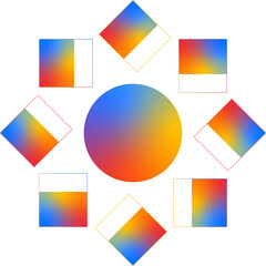 Obraz premium Gradient icon set for the use of graphic design .