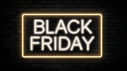 Obraz premium black friday sale sign neon mockup clean layout