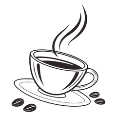 Modern Coffee Cup Vector Logo (SVG) with Transparent Background