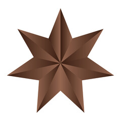 Gold star decorative element in various contexts, such as architecture, art, and design etc