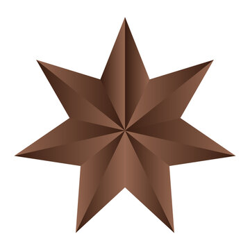 Gold star decorative element in various contexts, such as architecture, art, and design etc