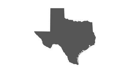 Minimalist silhouette of texas state map on white background