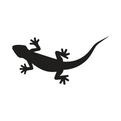 Fototapeta premium Stylized lizard inside house logo representing coexistence of humans and wildlife