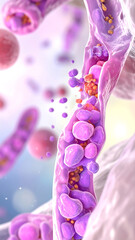 The localization of the E-Cadherin protein in epithelial cells, depicted using realistic, high-resolution light microscopy. 