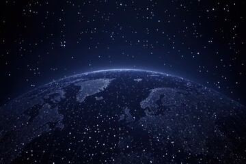 Fototapeta premium Exploring the vastness of space earth from above cosmic imagery digital art night sky aerial view universe concept