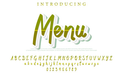 Menu - Elegant 3D Script Font with Handwritten Style for Modern Typography and Branding