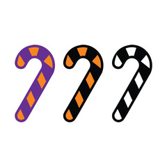 Striped Halloween Candy Canes