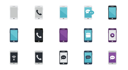 Minimalist smartphone app icons with diverse features