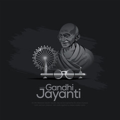 Fototapeta na wymiar creative vector design for gandhi bapu birthday or jayanti post. 2nd october.