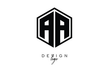AA Polygon Monogram Logo – Modern Hexagon Shield Emblem for Creative Branding & Identity Design