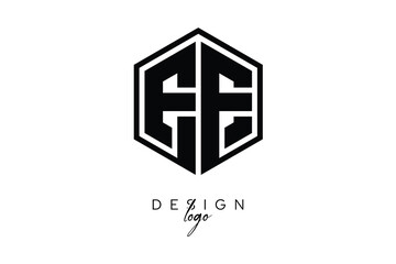 EE Polygon Monogram Logo – Modern Hexagon Shield Emblem for Creative Branding & Identity Design
