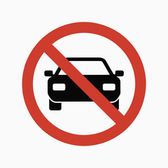 No vehicles allowed universal sign vector illustration scalable eps icon for general use silhouette vector illustration white background