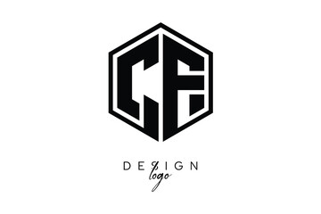 CF Polygon Monogram Logo – Modern Hexagon Shield Emblem for Creative Branding & Identity Design