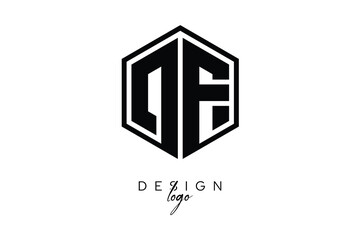 DF Polygon Monogram Logo – Modern Hexagon Shield Emblem for Creative Branding & Identity Design